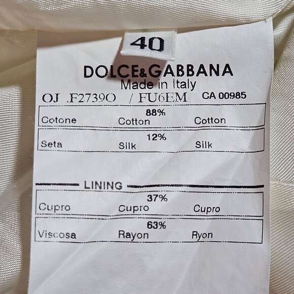 Silk Dolce & Gabbana Women's White Blazer Jacket Italy 38 Elegant Designer Fully - Picture 13 of 16